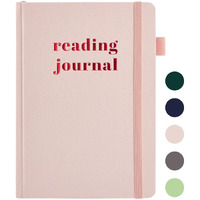 5 Minutes A Day Reading Journal With 75 Book Review, Book Journal For Book Lovers, Readers - Review Prompts & Daily And Monthly Reading Tracking & Reading Challenge, Reading Notebook Gift, A5, Pink