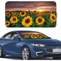 Gven Windshield Sun Shade For Car, Foldable Sunflower Vehicle Sun Visor Shade For Car Windshield Sunshade Heat Reduction Blocks Uv Rays For Pickup Truck Suv (Sunflower, S)
