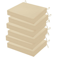 Homelysian Outdoor Chair Cushions Set Of 6, 18.5 X 16 Inch Patio Chair Cushions For Outdoor Furniture, Water Resistant Outdoor Patio Chair Cushions With Non-Slip Ties(Beige)