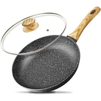 Michelangelo 10 Inch Frying Pan With Lid, Nonstick Frying Pan With Healthy Granite Coating, Nonstick Pan With Anti-Scald Handle, Induction Compatible