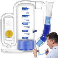 Incentive Spirometer, Breathing Exercise Device For Lungs, 5000Ml Capacity For Deep Inhalation, Durable Medical-Grade Pc Material | Airflow Indicator For Steady Inhalation Practice