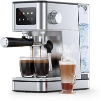 Qja Espresso Machine, 20 Bar Professional Espresso Maker, Milk Frother Steam Wand For Latte, Compact Stainless Steel Machine With 57.5Oz Removable Water Tank And Led Touchscreen Monitors