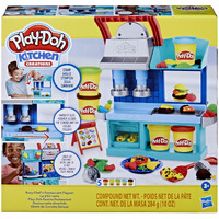 Play-Doh Kitchen Creations Busy Chef's Restaurant Playset, 2-Sided Play Kitchen Set, Preschool Cooking Toys, Kids Arts & Crafts, Ages 3+