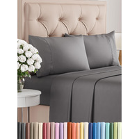 400 Thread Count Cotton Sheet Set - Full Size 100% Cotton Sheets - Easily Fits 8"" To 16"" Mattress - Silky-Soft, Wrinkle Free, Breathable & Comfy - Deep Pockets & Hotel Quality Bedding Set - Dark Grey