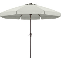 Abccanopy Patio Umbrella 11Ft, Outdoor Table Umbrella With Push Button Tilt And Crank, 8 Ribs Umbrella For Patio Pool Garden Deck (Light Beige)