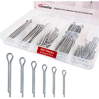 Jaamzee 100 Pcs Cotter Pins - 304 Stainless Steel - Straight Shaped Heavy Duty Cotter Pin Assortment Kit In 6 Different Sizes - Perfect For Mechanics, Lawn Mowers, & Rv Owners