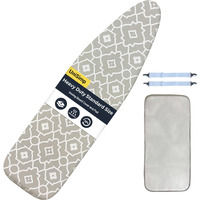 Unisimp Ironing Board Cover And Pad 15X54 - Extra Thick Natural Cotton, Scorch & Stain-Resistant Padding, Standard Size Iron Board Cover With Metal Fasteners Heavy Duty Elastic Edge, Heatproof
