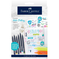 Faber-Castell Essential Note Taking Supplies - Studying Essentials Set With 6 Fineliner Journal Pens, College School Supplies, Stationary And Planner Accessories