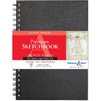 Stillman & Birn Alpha Series Wirebound Sketchbook, 7"" X 10"", 150 Gsm (Heavyweight), White Paper, Medium Grain Surface