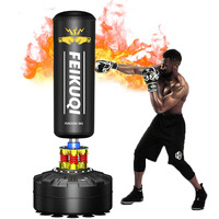 Standing Punching Bag For Adults, Feikuqi 205Lbs Boxing Bag With Stand, Shock Absorber, Suction Cup Base, Punching Bag Stand For Adult, Standing Kickboxing Bag For Home Office Gym