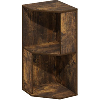 Furinno Econ 2-Tier Freestanding Corner Shelf Bookcase, Bookshelf, Amber Pine