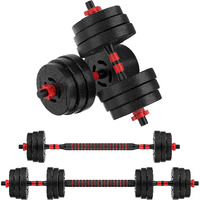 Fitvids 60Lb 2-In1 Portable Changeable Dumbbell And Barbell Kettlebell Set With Adjustable Weights