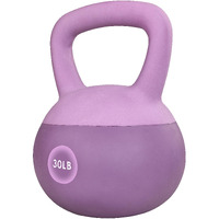 Fitvids Soft Kettlebells - Sea And Iron Sand Filled Weights For Women And Men - Color Coded Soft Vinyl Kettlebells, 30-Pound