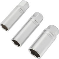 Oemtools 22891 3/8 Drive Magnetic Spark Plug Socket Set, Contains 5/8"" (16 Mm), 9/16"", And 13/16"" 6 Point Deep Sockets, Fits Most Car Spark Plugs
