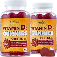 New Age Vitamin D3 5000 Iu 125Mcg Gummies - Support Immune Support, Strong Bone Health - Non-Gmo, Gluten-Free, Dairy-Free, No Gelatin (120 Gummies (Pack Of 2))