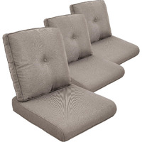 Moosprr Outdoor Chair Cushion Set Of 3, Waterproof Outdoor Seat Cushions 25X22, Patio Chair Cushions For Outdoor Furniture, Couch Cushion Replacement, Include 3 Back & 3 Seat Cushions, Button/Grey