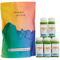 Magic Mind Focus Energy Drink Shots - No Jitters, Stress Relieving, Ashwagandha, Functional Mushrooms, Matcha Green Tea, Vitamin B12, Vitamin C - 2 Fl Oz (5 Pack)