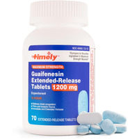 Timely Guaifenesin 1200 Mg Extended Release Tablets - Expectorant Mucus Relief & Chest Congestion Relief For Adults - Compare To Maximum Strength Mucinex Tablets - Lasts Up To 12 Hours - 70 Count