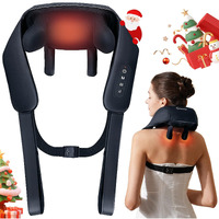 Knqze Fsa/Hsa Eligible Neck Massager With Heat, Cordless Deep Tissue 4D Expert Kneading Massager, Shiatsu Neck And Shoulder Massage Pillow For Neck, Traps, Back And Leg Pain Relief, Gifts For Mom Dad