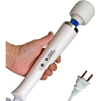 Charming 10 Speeds Wired Powerful Handheld Electric Back Massager With Strong Vibration, Personal Therapy Massager For Sports Recovery, Muscle Aches, Body Pain (White)