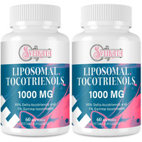 Sveikata Liposomal Tocotrienols Supplement 1000Mg, Vitamin E, Advanced Formula With 95% Delta-Tocotrienols & 5% Gamma-Tocotrienols - 60 Softgels (2 Bottles)