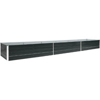 Vidaxl Garden Raised Bed Galvanized Steel 189""X31.5""X17.7"" Anthracite