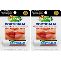 Dr. Dan's Cortibalm- 2 Pack- For Severe Chapped Lips And Cold Sore Relief