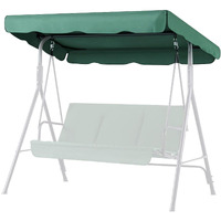 Flexzion Swing Canopy Cover (Green) 77""X43"" - Deluxe Polyester Top Replacement Uv Block Sun Shade Waterproof Decor For Outdoor Garden Patio Yard Park Porch Seat Furniture