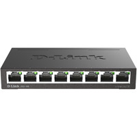 D-Link Ethernet Switch, 8 Port Gigabit Unmanaged Metal Fanless Desktop Or Wall Mount Design (Dgs-108), Black