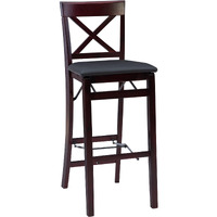 Linon Triena X Back Folding Bar Stool, Merlot/Brown