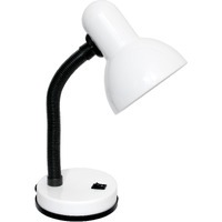 Simple Designs Ld1003-Wht Basic Metal Desk Lamp With Flexible Hose Neck For Office, Living Room, Bedroom, College Dorm, Bookshelf, White (Pack Of 1)
