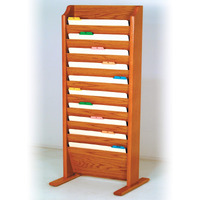 Wooden Mallet 10-Pocket Free-Standing File Holder, Legal Size, Medium Oak