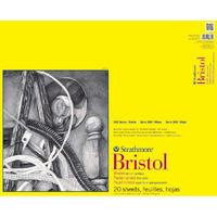 Strathmore 300 Series Bristol Paper Pad, Vellum, Tape Bound, 19X24 Inches, 20 Sheets (100Lb/270G) - Artist Paper For Adults And Students - Charcoal, Pen And Ink, Marker, And Pastel