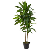 Nearly Natural 48"" Dracaena Silk Plant (Real Touch) Green