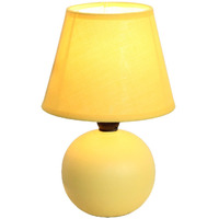 Simple Designs Lt2008-Ylw Mini Ceramic Globe Table Lamp With Matching Fabric Shade, Yellow