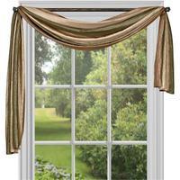Sheer Window Scarf Valance - 50 Inch Width X 144 Inch Length (Earth) - Light Filtering Polyester Curtain Scarf - Lightweight Drapes For Living Room, Bedroom & Dining Room By Achim Home Decor