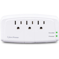Cyberpower Csb300W Essential Surge Protector, 900J/125V, 3 Outlets, Wall Tap