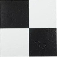 Tivoli Self Adhesive Vinyl Floor Tiles, 45 Tiles - 12"" X 12"", Black & White - Peel & Stick, Diy Flooring For Kitchen, Dining Room, Bedrooms, Basements & Bathrooms By Achim Home Decor