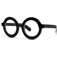 Vooglam Retro Round Blue Light Blocking Glasses For Women Men Anti Eyestrain Uv Eyewear Black Almon Goa01776-01