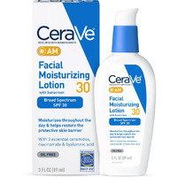 Cerave Am Facial Moisturizing Lotion With Spf 30, Oil-Free Face Moisturizer With Spf, Formulated With Hyaluronic Acid, Niacinamide & Ceramides, Non-Comedogenic, Broad Spectrum Sunscreen, 3 Ounce