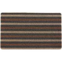 Dii Tufted Mat Collection Indoor/Outdoor, Pvc Foam Cushion Backing, 17.75X29.5, Brown Bangal Stripe