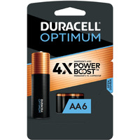 Duracell Optimum Aa Batteries With Power Boost Ingredients, 6 Count Pack Double A Battery With Long-Lasting Power, All-Purpose Alkaline Aa Battery For Household And Office Devices