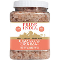Pride Of India - Himalayan Rock Salt - 84+ Natural Mineral Enriched (Pure Himalayan Pink Salt, Coarse Grind 2.2 Pound Jar)