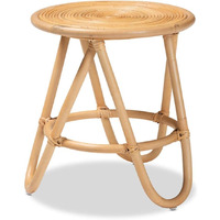 Baxton Studio Rinjani Modern Bohemian Natural Brown Rattan End Table