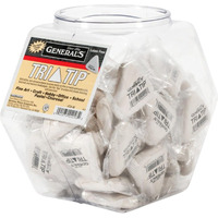 General's Tri-Tip Eraser, White, Pack Of 48