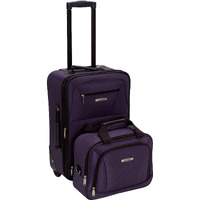 Rockland Fashion Expandable Softside Upright Luggage Set, Purple, 2-Piece (14/19)