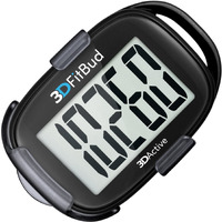 3Dfitbud Simple Step Counter Walking 3D Pedometer From 3Dactive With Clip & Lanyard - A420S - Black