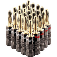 Fospower Banana Plugs 12 Pairs / 24 Pcs, Closed Screw 24K Gold Plated Speaker Plug Connectors For Speaker Wire, Wall Plate, Home Theater, Audio/Video Receiver, Amplifiers And Sound Systems