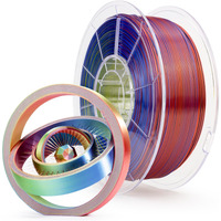 Ziro Pla Filament Triple Color Coextrusion Silk 3D Printer Filament 1.75Mm For 3D Printer & 3D Pen, Multicolor Pla Rainbow Filament, 1Kg(2.2Lbs),Aurora
