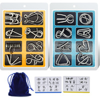 Padike Metal Puzzle Rings, Iq Test Mind Game Toys, Brain Teaser Metal Wire Puzzle Game, Magic Trick Metal Toy, 16 Pack